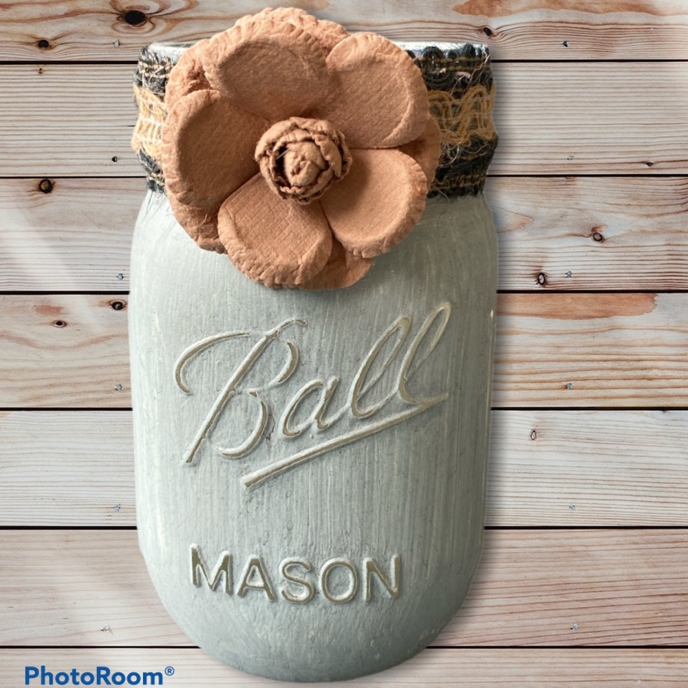 Handcrafted Decorative Mason Jar Vase New Original